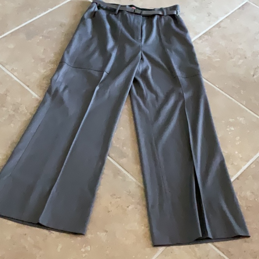 SINCLAIRE wide leg gray pants with stretch belt, size 8